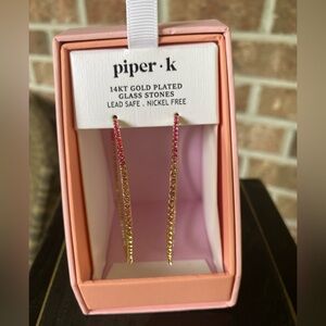 Piper 14KT Gold Plated Pink and Gold Earrings